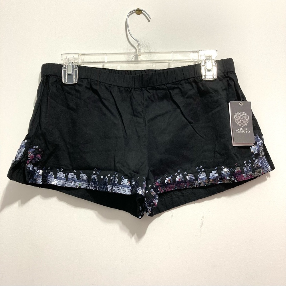 NWT Vince Camuto Women’s Black Cotton Sequin Summer Shorts